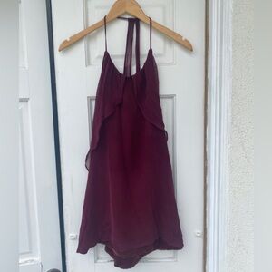 Burgundy whimsical fairy dress, silk inside, size S